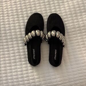 Jeffrey Campbell Black Mules with Metallic Accents